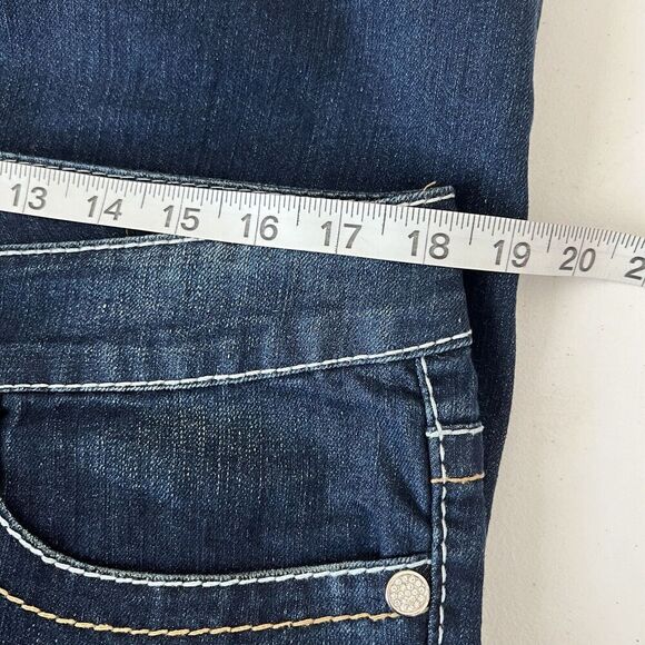 Seven7 Womens Blue Skinny Jeans Mid Rise Pockets Logo Cotton Blend - Picture 10 of 13